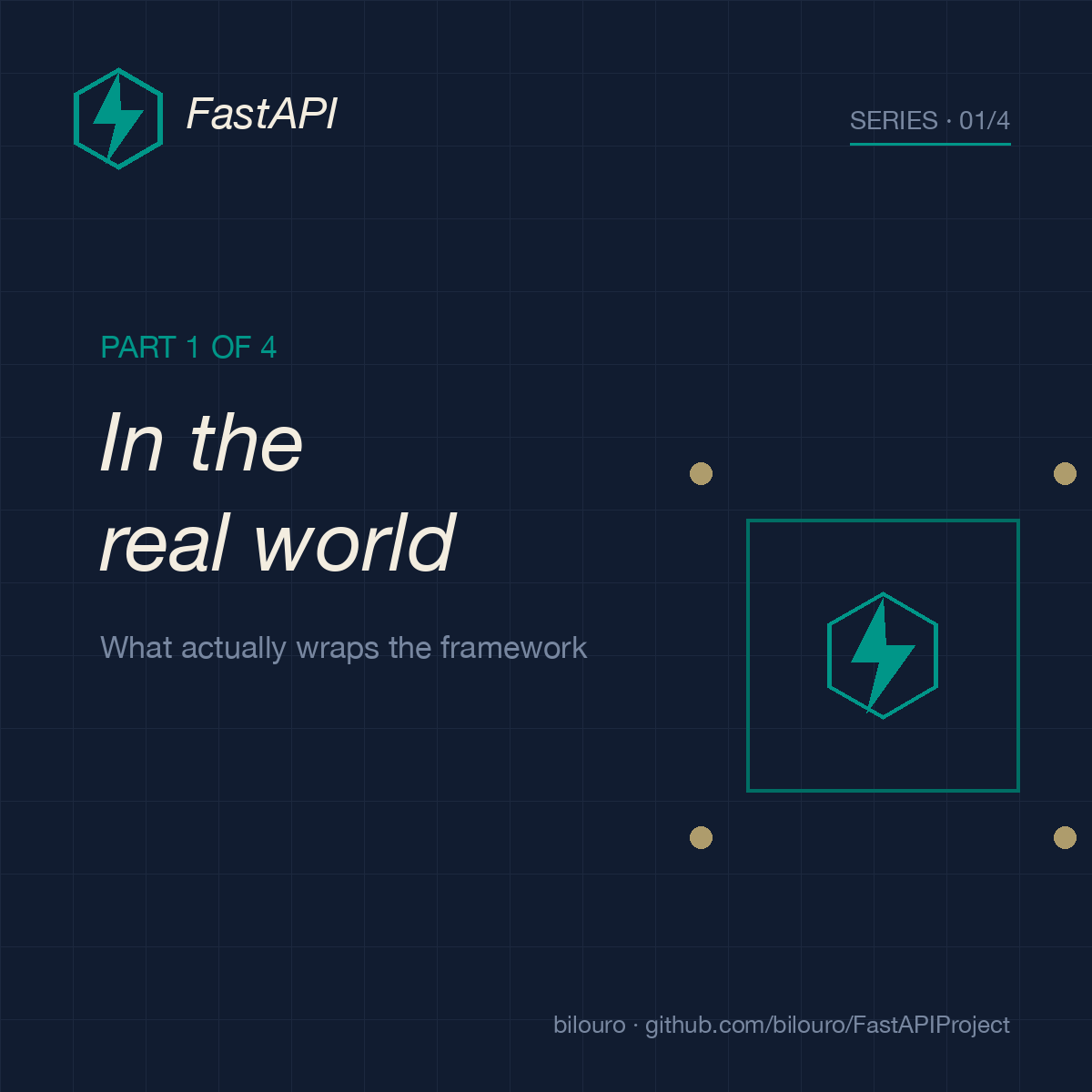 FastAPI alone is a 30-line tutorial. What makes it a service is everything that wraps the framework.